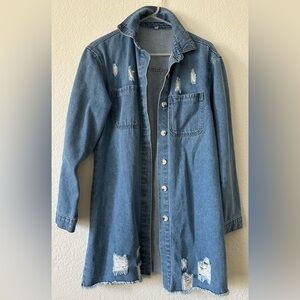 Blue Distressed Jean Jacket